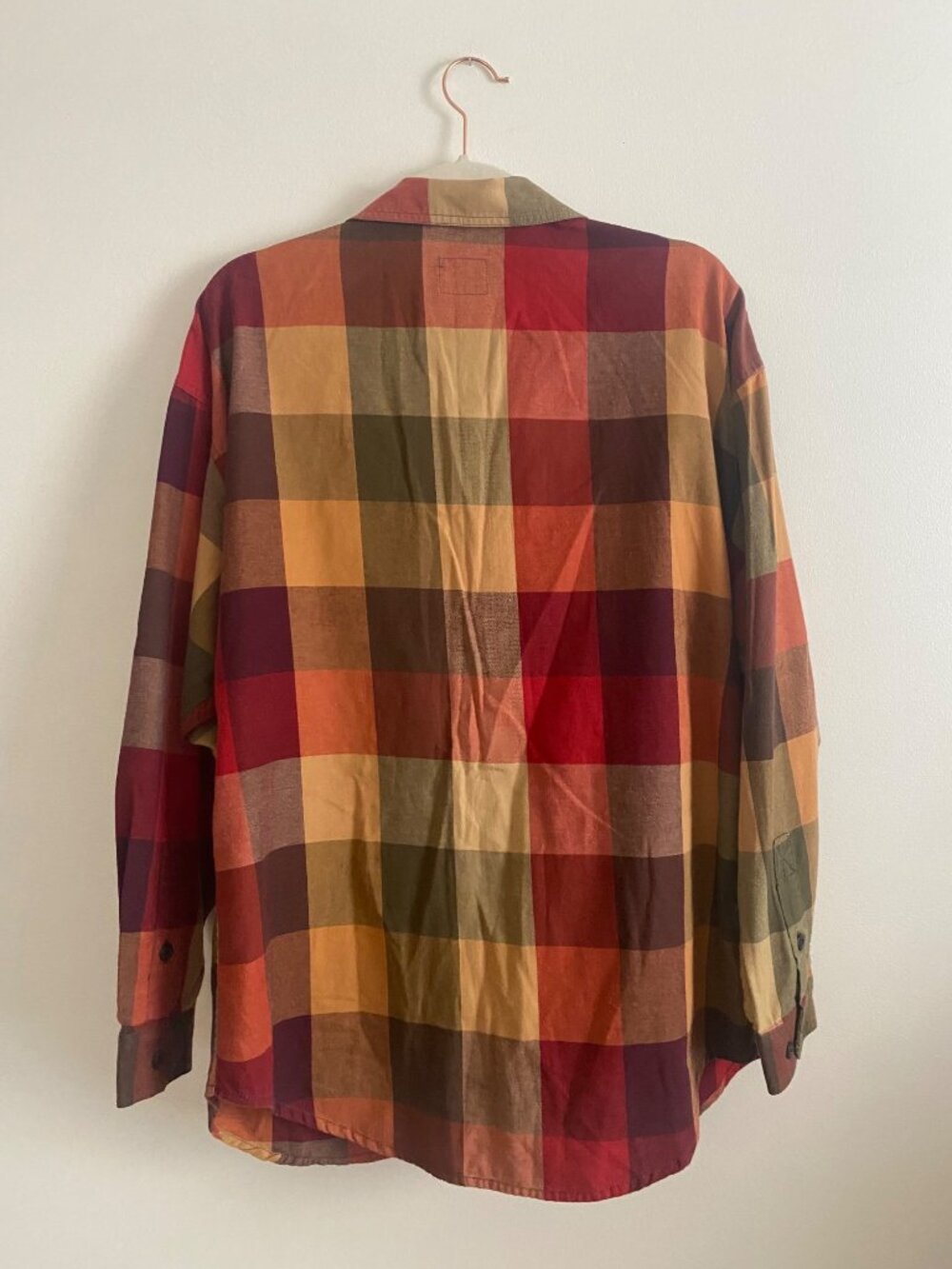Vintage Lizwear Plaid Long Sleeve Flannel Button-Up Shirt Autumn Tones Size L - Picture 6 of 6